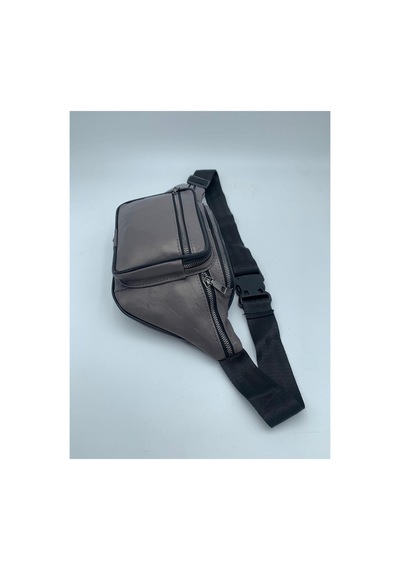 Nahitatyana Unisex Gri Çok Cepli Hakiki Deri Freebag Bel Çantası Gri - 121763658 Gri