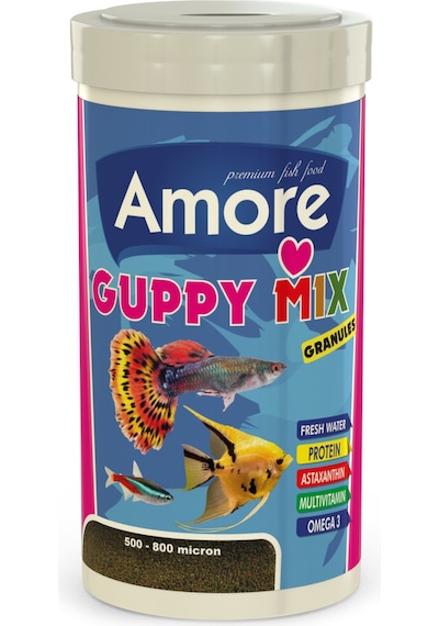 Amore + Ahm + Lotus Guppy Ganulat 3x250ml Akvaryum Balık Yemi