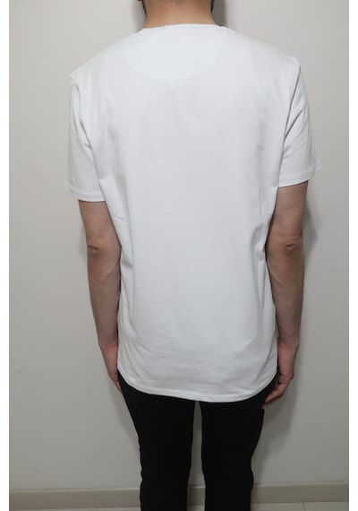 Santa Dmctekstil Erkek 2675 Düz Spor Kesim Rahat Kalıp Bisiklet Yaka Basic T-shirt Beyaz