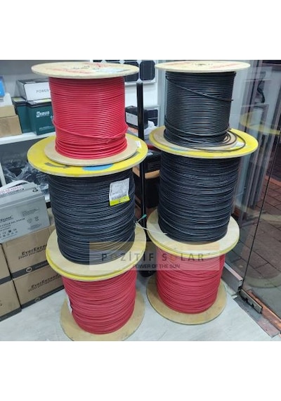 6mm Solar Kablo 5metre Kırmızı 5 M Siyah Toplam 10 M