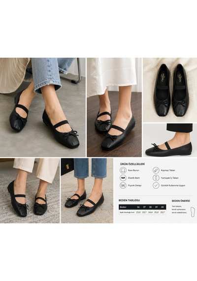 N Napa Shoe Np.19210.siyah.deri Babet