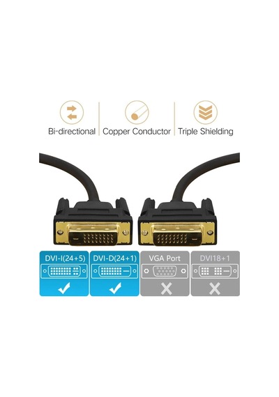 Ancheyn Dvi To Dvi Monitör Ekran Kablosu 3 Metre Ara Bağlantı Dvi-d 24+1 Örgü Kablo 4632
