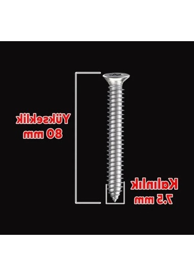 Sivri Uçlu Dübelsiz Beton Vidası 7.5x80 Mm - 50 Adet 0.2 MM