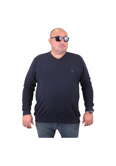 Starbattal Büyük Beden Selanik V Yaka Classic Sweat 23201 Lacıvert-Lacıvert Lacivert