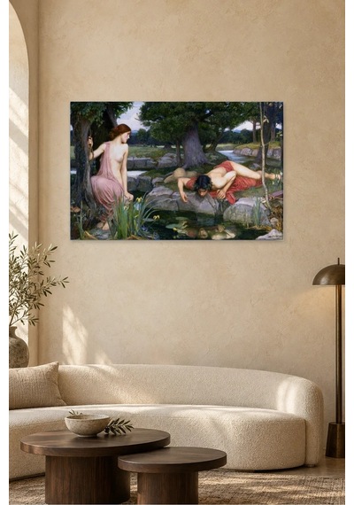 Fida Waterhouse Ekho Ve Narkissos Canvas Tablo Çok Renkli