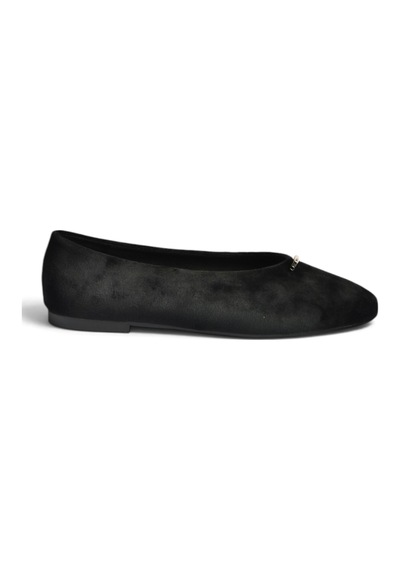 Fox Shoes Z820704102 Siyah Süet Toka Detaylı V Kesim Babet