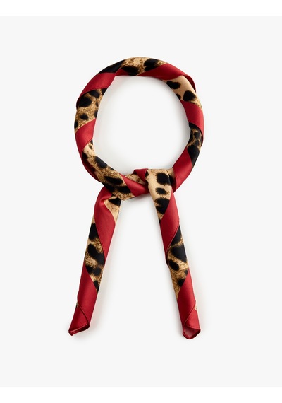 Koton Leopar Desenli Kare Fular Bandana Bej 7wak50078aa Ekru