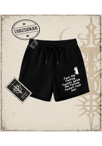 Tarzsokak Gotik & Grunge Streetwear Fuuck The Fuuckıng Fuuckers Unisex Şort Siyah