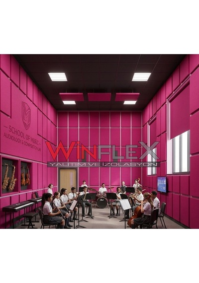 Akustik Kumaş Kaplı Panel-60x240cm Fuşya