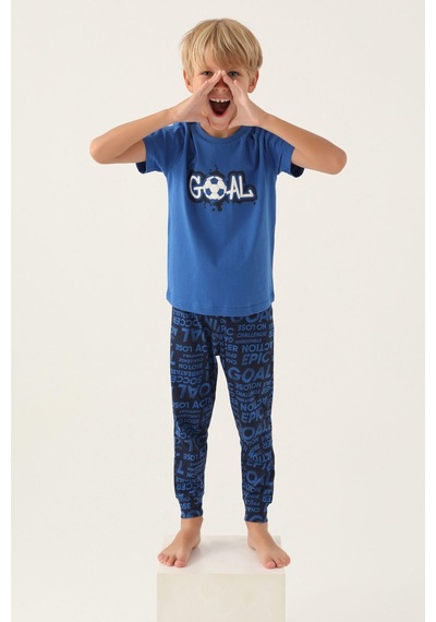 Rolypoly Roly Poly 3344 Goal Erkek Çocuk Pijama Takımı Mavı