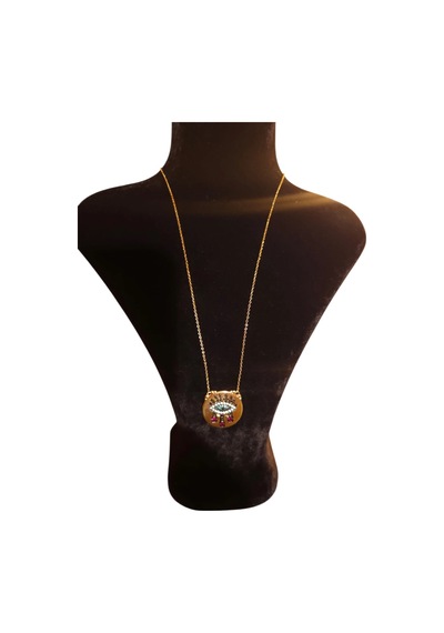 Slowshe 14 K Gold Kaplama Üç Damla Göz Vıp Kolye Zincir Uzunluğu: 45 Cm altın