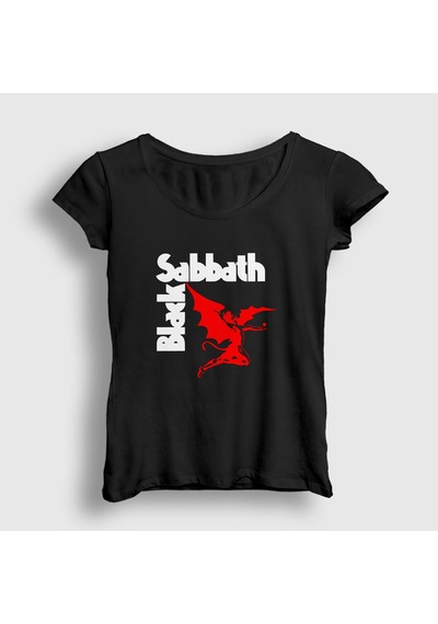 Presmono Kadın Henry Black Sabbath T-shirt Siyah