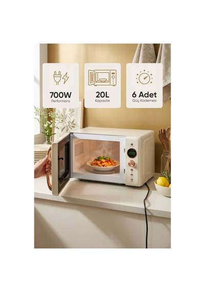 Fressi FR-MW207 Retro Minetta 20 L Izgara Raflı Mikrodalga Fırın