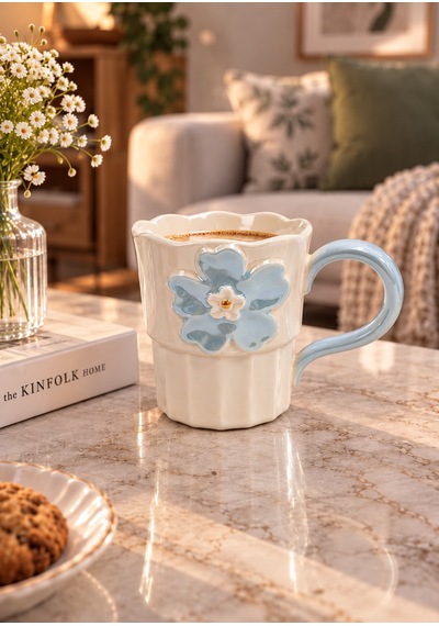 Petal Lüsterli İnci Porselen Kupa 360 Ml-7753 Çok Renkli