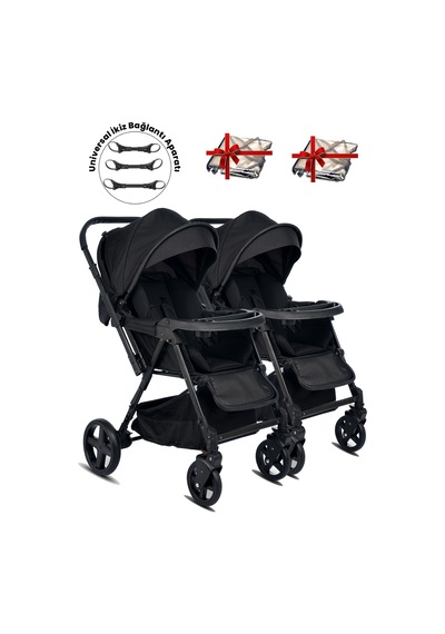 Baby Home 810 Ayrılıp Birleşebilen Çift Yönlü İkiz Bebek Arabası