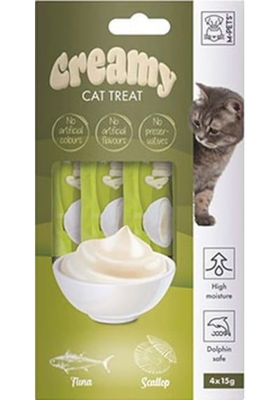 M-pets Ton Balıklı Ve Deniz Taraklı Krema Kedi Ödül Maması 4x15 Gr 244-30038.01