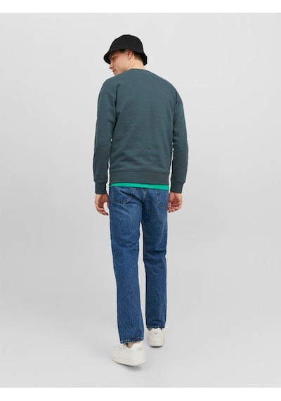 Jack & Jones Jack&jones Sıfır Yaka Koyu Yeşil Erkek Sweatshirt 12242366 001