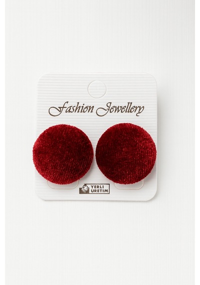 Halka Kadife Sarılı Küpe Bordo - 750373578 Bordo