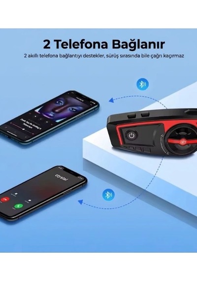 Gearelec X6 Bluetooth Kask Kulaklık Ip65 Su Geçirmez, Gürültü Azaltma, 1500mah Batarya, Interkom