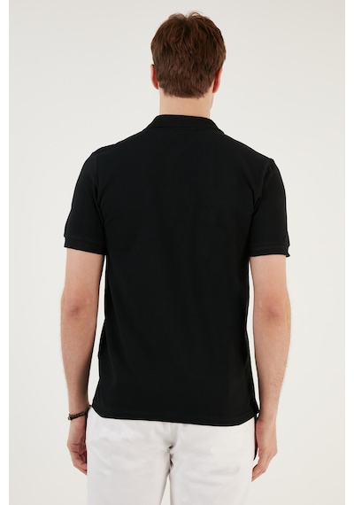Buratti Pamuklu Regular Fit Düğmeli Erkek Polo Yaka T Shirt 5902739 Siyah