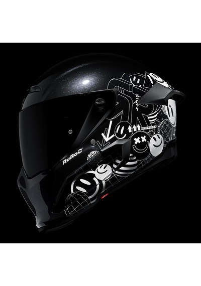 Ruroc At4.0 Street Rush Kapalı Kask Siyah - Beyaz