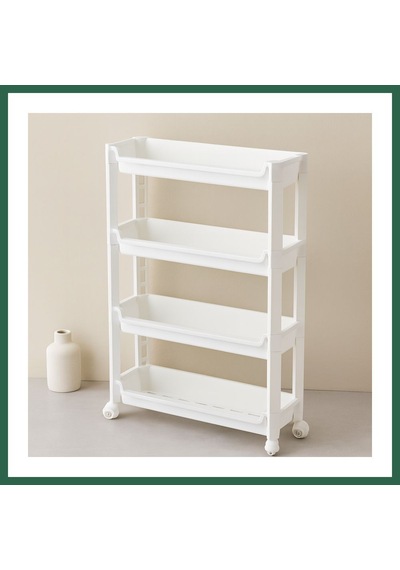 Bezos 4 Katlı Tekerlekli Sepet Organizer Raf 465x145x670mm Bzs01 Çok Renkli