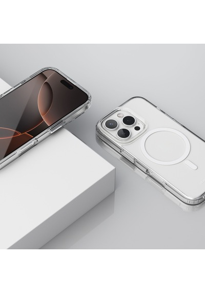 Vonmahlen Apple Uyumlu iPhone 16 Pro Max Şeffaf Magsafe Kılıf Beyaz