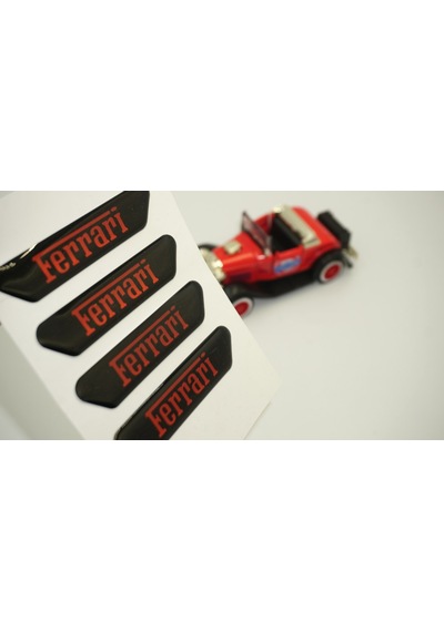 Ferrari Logo Kapı Kenarı Koruma Metalize Damla Desen 3M Band