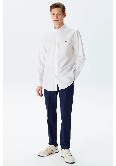 Lacoste Men's Regular Fit Shirt Organik Pamuk Erkek Gömlek Beyaz