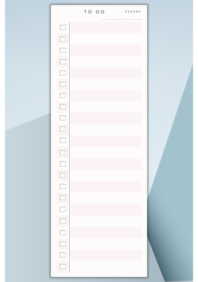 Yapılacaklar Listesi - 50 Sayfa - 29,7 10.5 Cm - To Do List - Checklist- Kontrol Listesi - Planlayıcı - Pembe Diğer