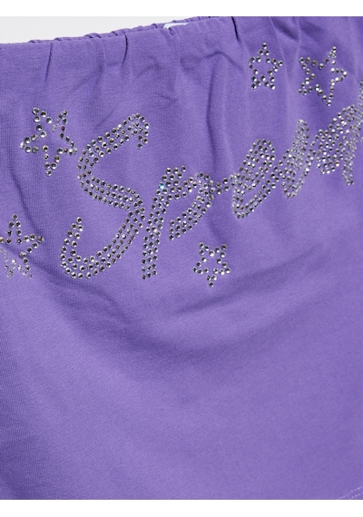 Dilvin Taş Baskılı Crop Top Mor