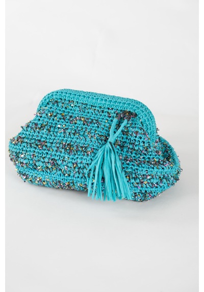 Buva Lolibag Kağıt İp El Çantası Mavi - Turkuaz