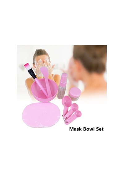 Makyaj Temizleme Seti Güzellik Yüz Maskesi Ölçek Seti 9'lu Evde Doğal Maske Yapma Seti Pembe