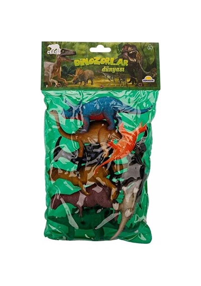Dinozorların Dünyası Poşetli 9lu Hayvan Oyun Seti Oyuncak Dinazor Figürleri Dinozor Set