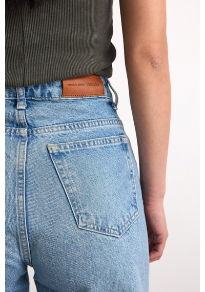 Vigoss Kadın Denim Pantolon 24294-73295 Mavi - Siyah