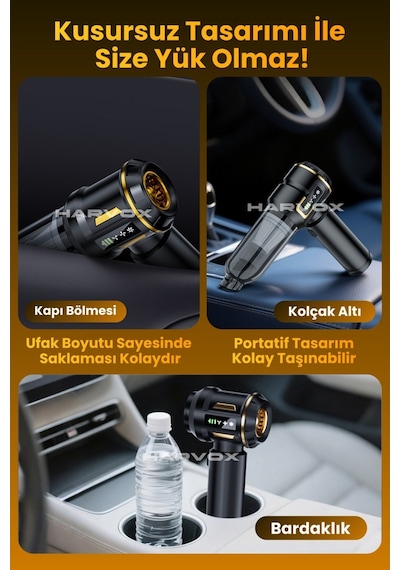Harvox Professional 18000pa Fırçasız Motorlu Şarjlı Araç Süpürgesi - Sarı