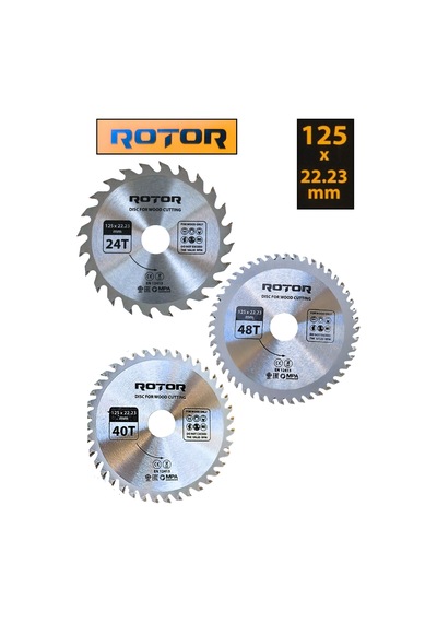 Rotor 125x22,23 Mermer Ahşap Granit Demir Fayans Kesme Disk Ful Set 11 Parça