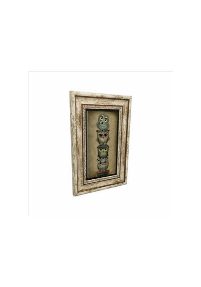 Sevimli Baykuşlar Baskılı Taş Tablo 20x30