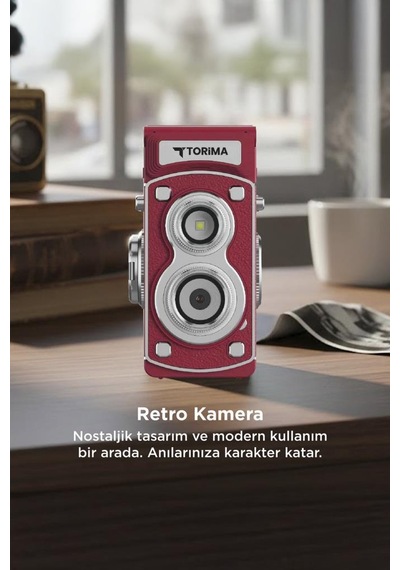 Torima CMR44 Mini Retro Dijital Fotoğraf Makinesi Kırmızı