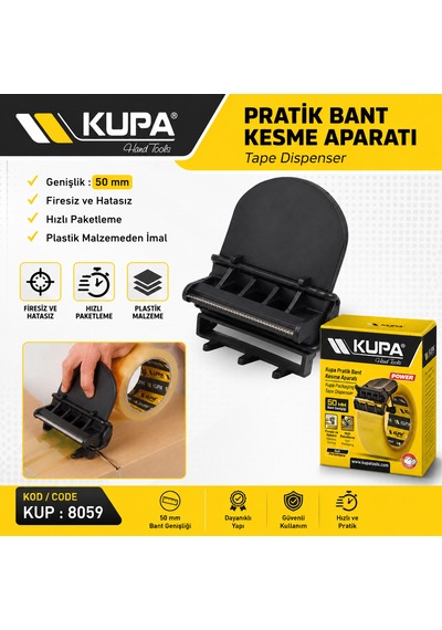 Pratik Bant Kesme Aparatı Plastik Genişlik : 50 Mm Firesiz Ve Hatasız Kesim Hızlı Paketleme Kod : Kup8059 1 Adet