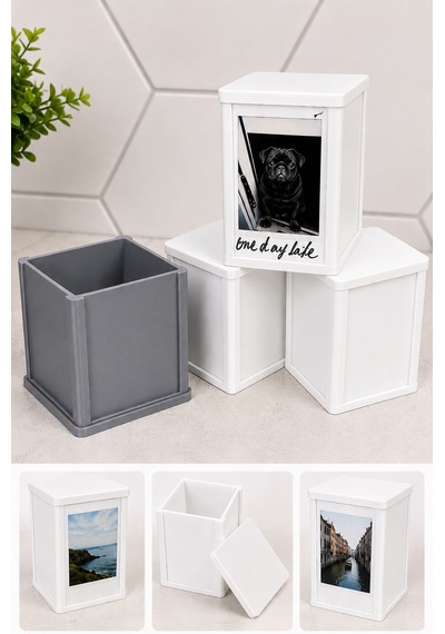 Mini Anı Fotoğrafı Saklama Kutusu Çerçeveli Kapaklı Dekoratif 3d Baskı