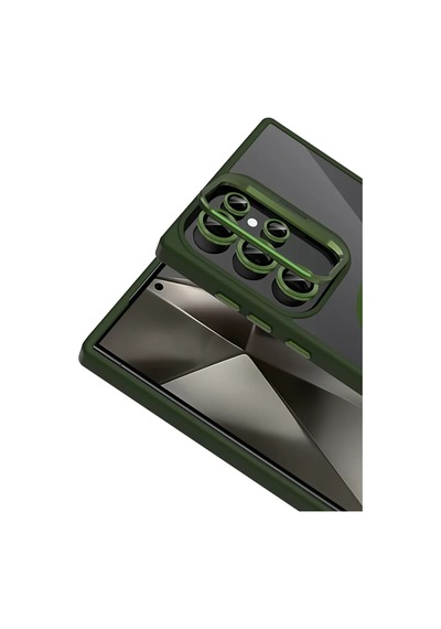 Galaxy S24 Ultra Remim Lensli Magsafe Standlı Kapak - Koyu Yeşil