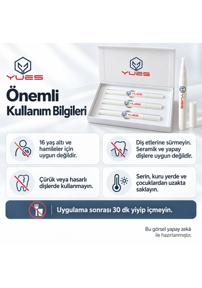 Yues Pap Diş Beyazlatma Kalemi 3'lü Set 3 X 2 Ml