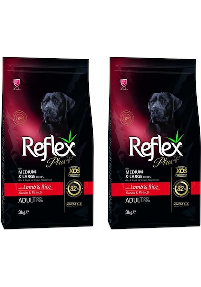 Reflex Plus Kuzu Etli ve Pirinçli Orta ve Büyük Irk Yetişkin Köpek Maması 2 x 3 KG