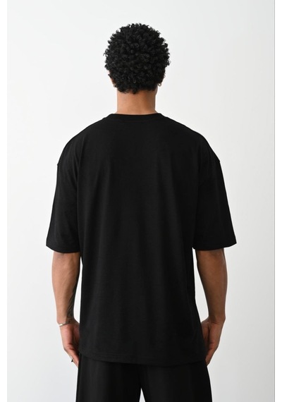 Unisex Basic Avrupa Kalıp/oversize Fit Kesim Bisiklet Yaka Kısa Kollu T-shirt 001