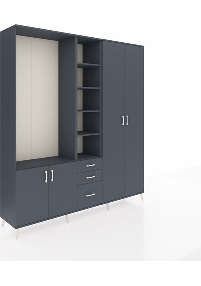 Hyperion Dolap 13 Raflı 3 Çekmeceli 4 Kapaklı 220x44x243 Antrasit-antrasit/antrasit Antrasıt/antrasıt Hyperion Dolap 13 Raflı 3 Çekmeceli 4 Kapaklı 220x44x243 Antrasit-antrasit/antrasit Antrasıt/antrasıt