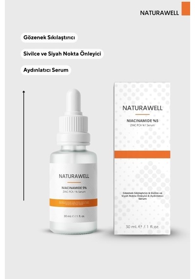 Niacinakarın Bölgesi 5% Zinc Pca1% Serumu 30ml Cilt Tonu Dengeleyici Ve Pürüzsüz Cilt
