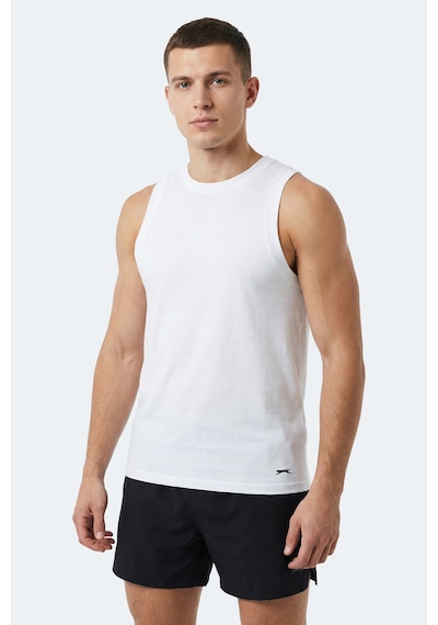 Slazenger Kulap Erkek Kolsuz Beyaz Tişört Beyaz
