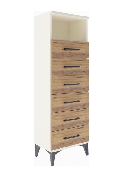 Arges Dolap Tek Raflı 6 Çekmeceli 44x30x134 Aytaşı-çam Aytaşı