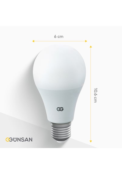 Günsan Akıllı Wifi Led Ampul Beyaz Işık Tuya Ve Smart Life Uygulama Destekli 9w 2700k-6500k Ayarlanabilir Beyaz Işık